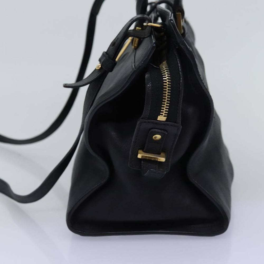 SAINT LAURENT Cavass Chic Mini Hand Bag Leather 2way Black 311222 Auth yk12857 - Picture 4 of 16